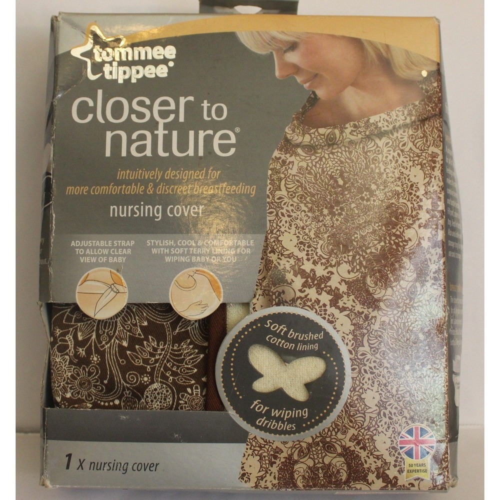 Tommee Tippee Closer to Nature Nursing Cover Brown Floral Breastfeeding 522656